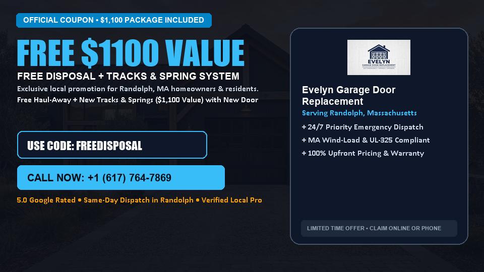 FREE Old Door Haul-Away & Heavy-Duty Tracks in Randolph, MA - Evelyn Garage Door Replacement