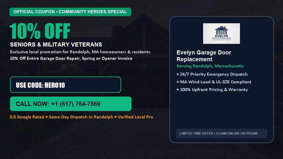 10% OFF Senior, Military & First Responder Discount in Randolph, MA - Evelyn Garage Door Replacement