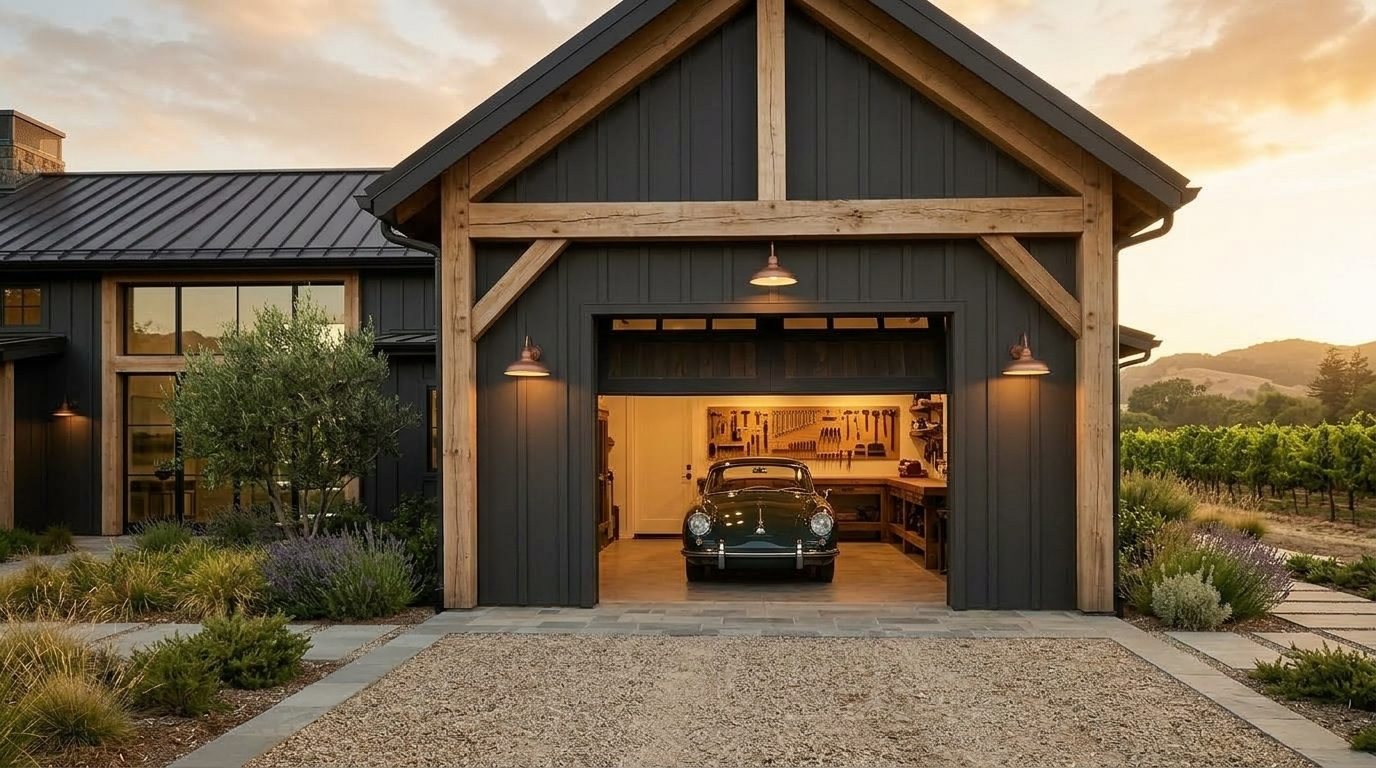 Evelyn Garage Door Replacement Garage Door Gliding Open Revealing Warm Illuminated Interior